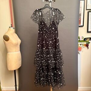 Modcloth Black and White Star Maxi Dress
